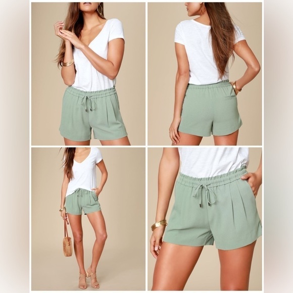 Lulus Jest Sage Green Drawstring Shorts - Picture 2 of 8